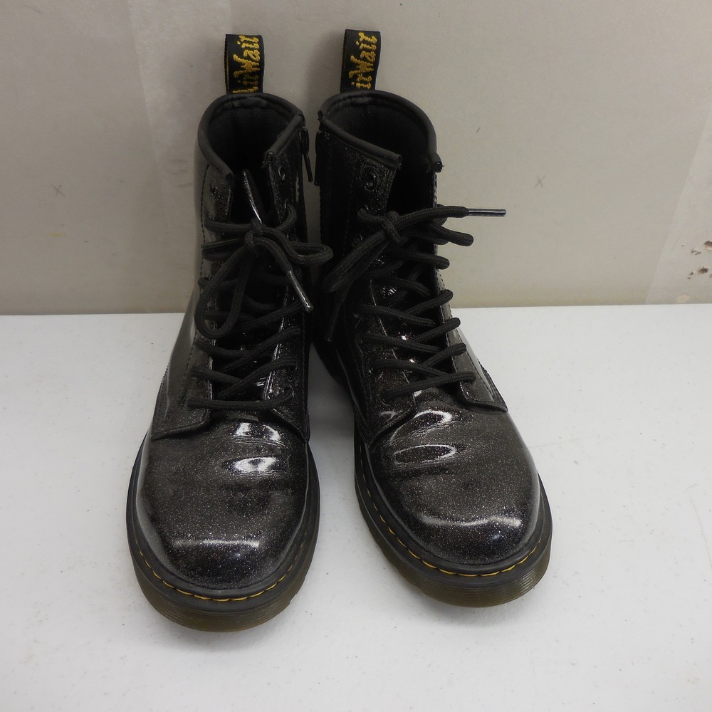 Dr. Martens 1460 Glitter J Black Sparkle Lace Up Zip Boots US 4 UK 3‎ EU 36
